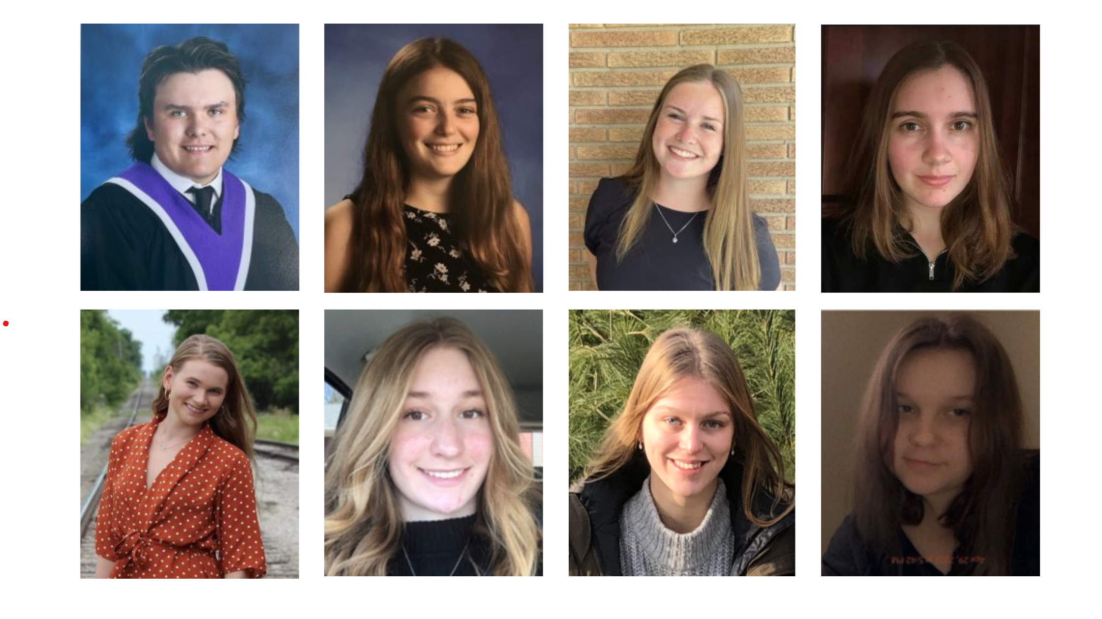 Portrait collage of the 2022 McCall Huron Scholarship recipients