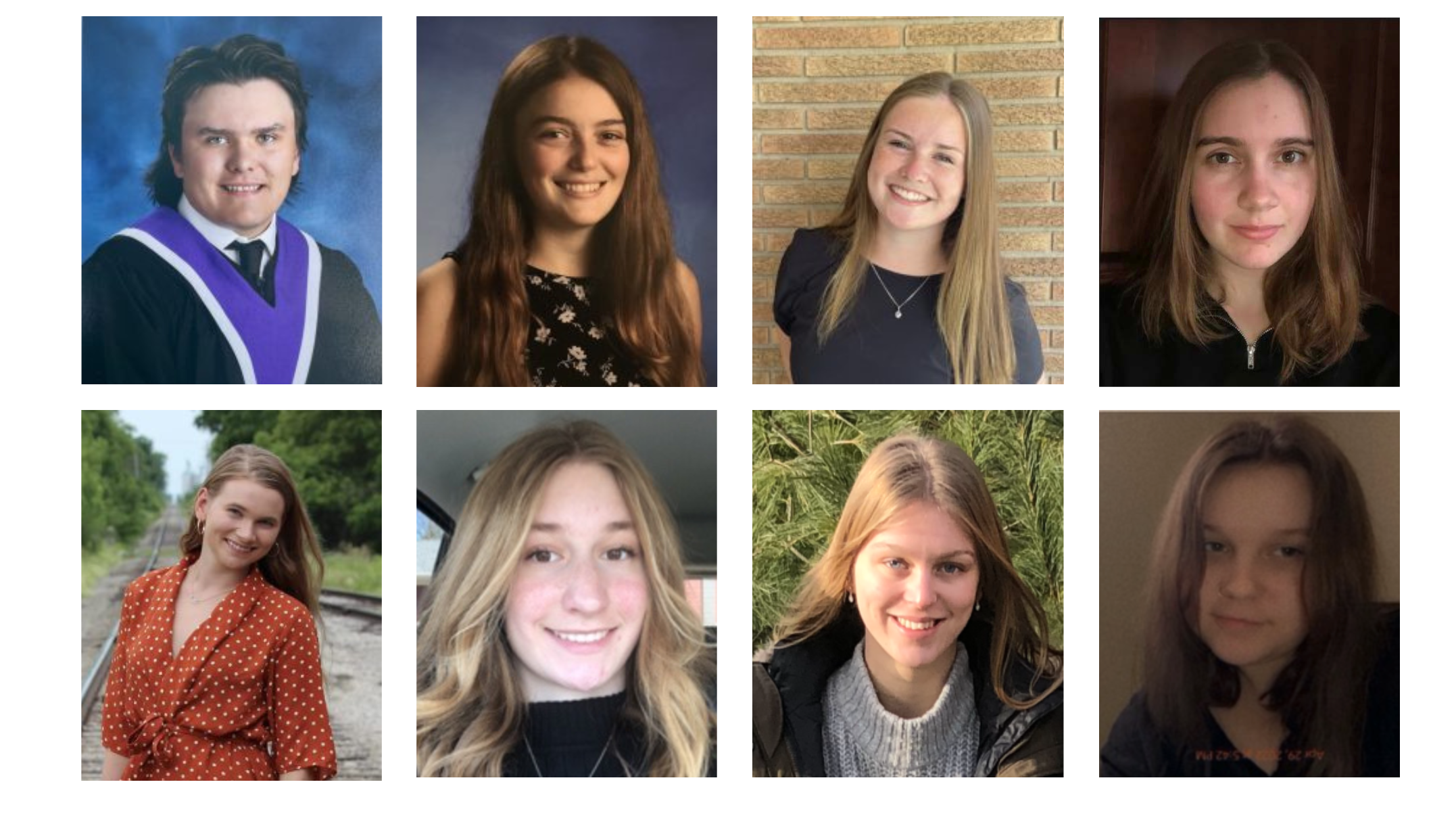 Portrait collage of the 2022 McCall Huron Scholarship recipients